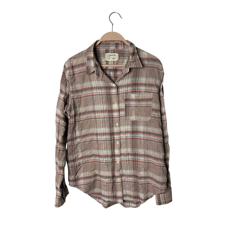 Current/Elliott Modern Prep School Blouse‎ Shirt Top Womens M 2 Eugene Plaid